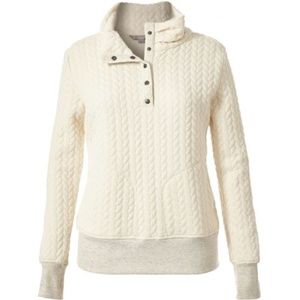 Royal Robbins Cable Mountain pullover snap quilted sweatshirt - cream, size med